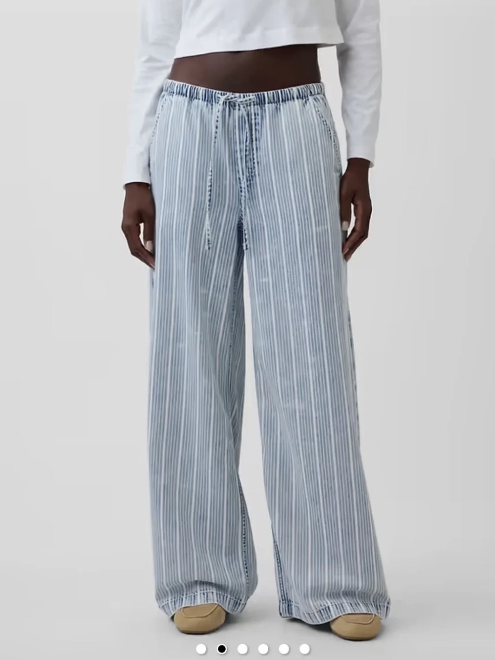 GAP Railroad Stripe Pull-On Wide Leg Jeans – Size XL